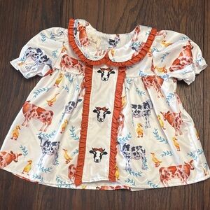 Marie Nicole Farm Animal Print Kids dress with bloomers